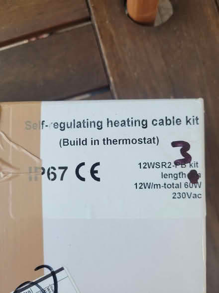Photo of free Self-regulating heating cable kit with built in thermostat. (Penrith CA11) #1