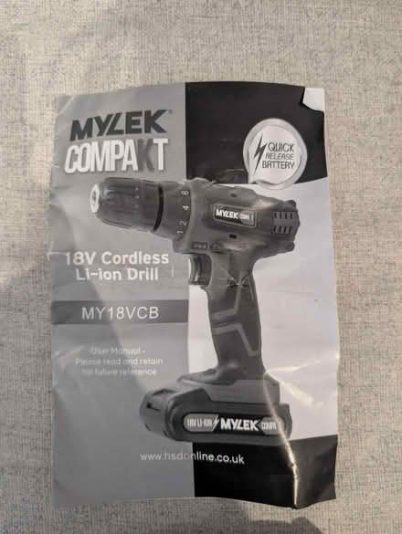 Photo of free Mylek compact 18V cordless drill (Dumbarton g82) #2
