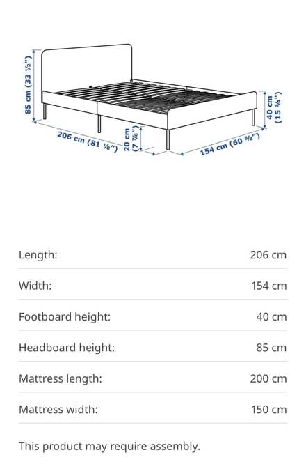 Photo of free King Size bed frame - Ikea Slattum (M34 Audenshaw) #3