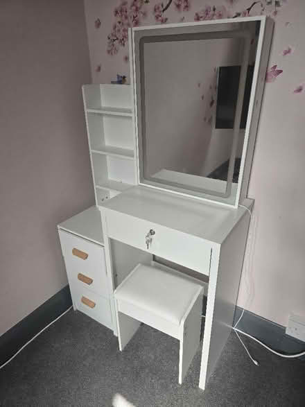 Photo of free White dressing table with mirror and stool (Southfields SW18) #2