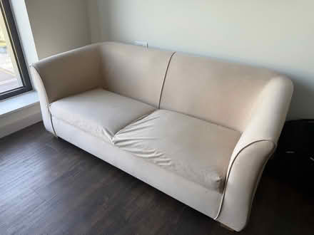 Photo of free Beige velvet sofa (Greenford UB6) #3