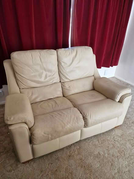 Photo of free Cream leather sofa (Redhill RH1 2E) #1