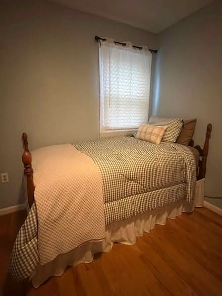 Photo of free Twin bed frame w/ mattress (Manor Drive, Mount Airy) #1