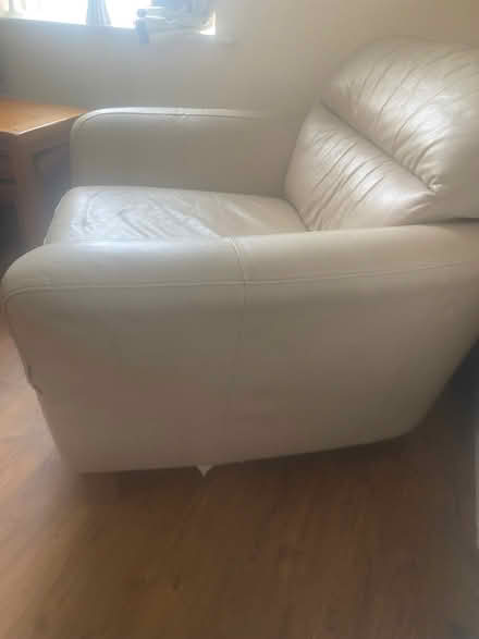 Photo of free Cream leather armchair (Chapelford WA5) #1