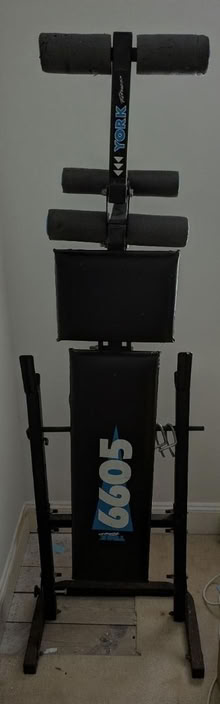 Photo of free Weight bench, barbell and weights (HP22 Halton Camp) #1