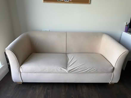 Photo of free Beige velvet sofa (Greenford UB6) #1