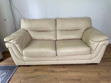 Photo of free Cream, real leather sofa bed (Dorchester DT1) #2