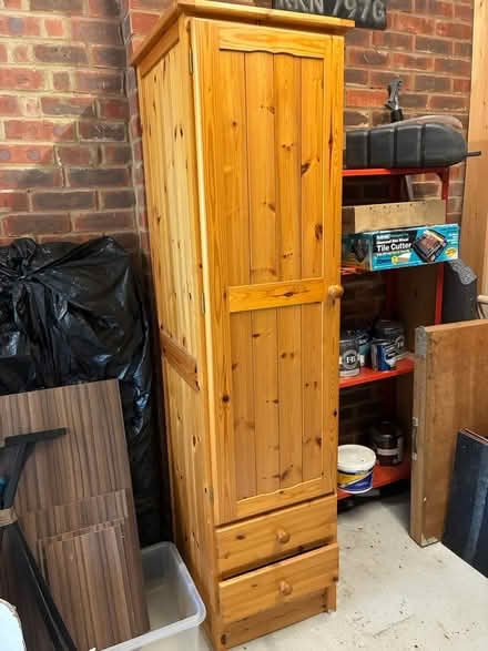 Photo of free Narrow pine wardrobe (East Malling ME19) #1