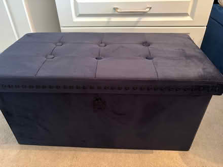 Photo of free Blue velvet storage chest/ottoman (City of Bristol BS4) #2