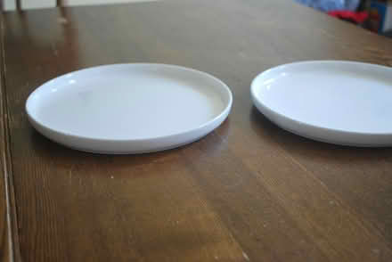 Photo of free 2 white plates with small border (gatineau ave & de bourgogne st) #1
