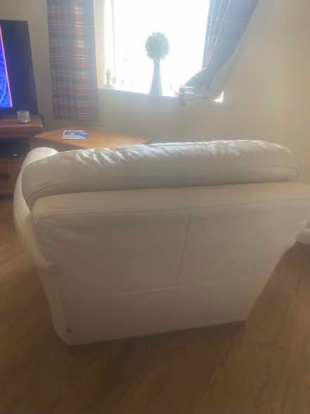 Photo of free Cream leather armchair (Chapelford WA5) #4