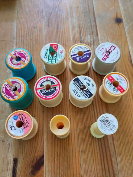 Photo of free Cotton reels, plastic, empty, x 11 (Henleaze Ward BS9) #1