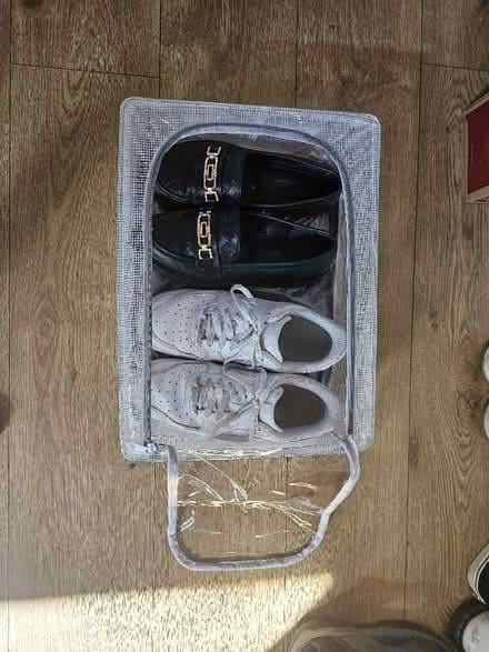 Photo of free 2x collapsible zipped shoe storage boxes (Wisewood S6) #1