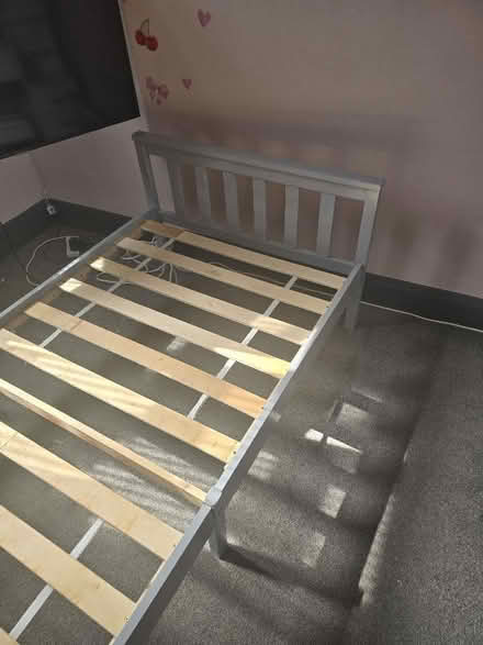 Photo of free Grey wooden single bed frame (Southfields SW18) #2