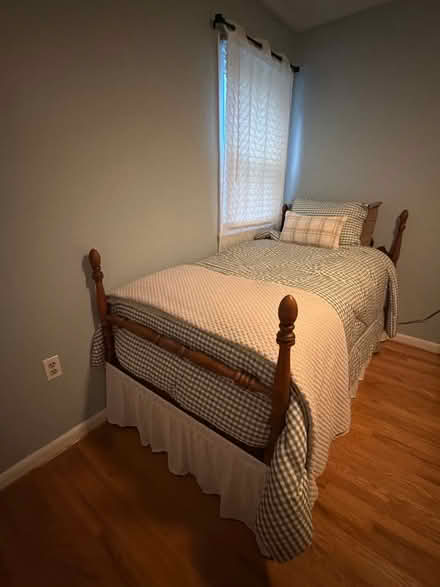 Photo of free Twin bed frame w/ mattress (Manor Drive, Mount Airy) #3