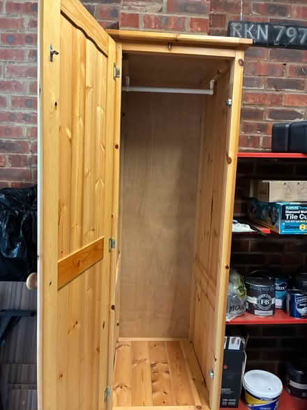 Photo of free Narrow pine wardrobe (East Malling ME19) #2