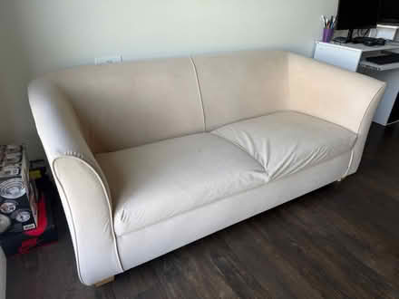 Photo of free Beige velvet sofa (Greenford UB6) #2
