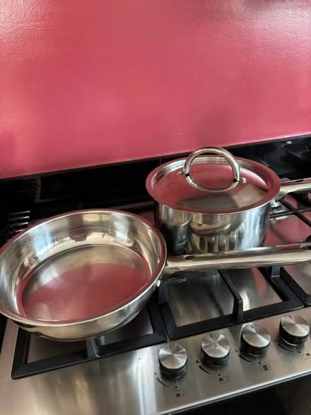 Photo of free SS saucepan and frying pan with lid (Hailsham BN27) #1
