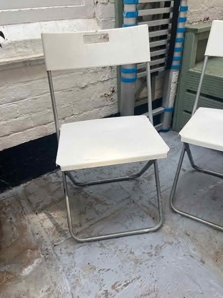 Photo of free A set of 4 white IKEA outdoor chairs (Loughton IG10) #2