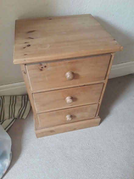 Photo of free Pine Bedside chest of drawers (Little Neston CH64) #1
