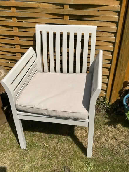 Photo of free Single hard wood garden chair (SK13 Padfield) #2