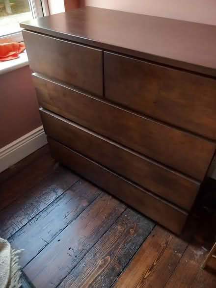Photo of free Dark wood chest of drawers (Drumcondra) #1