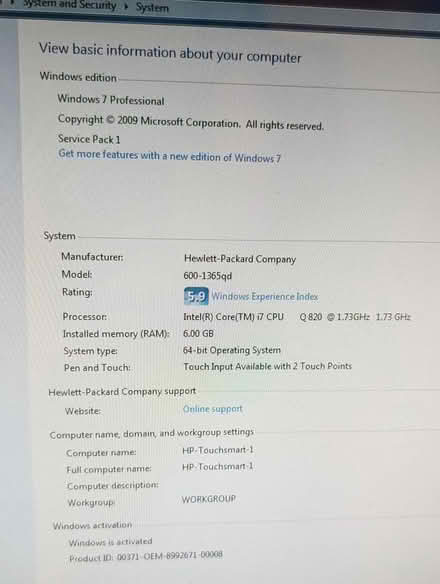 Photo of free Old HP Touchsmart All-In-One PCs (Santa Clara near Great America) #3