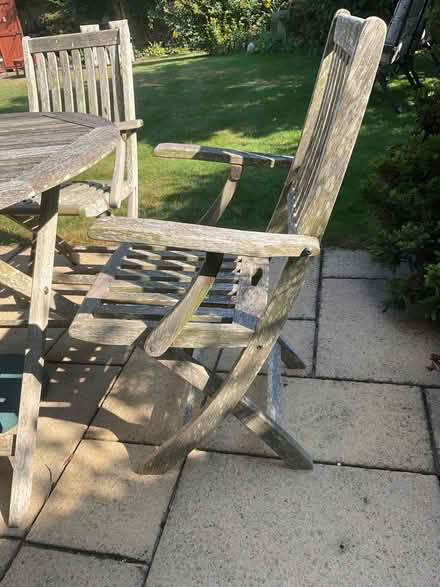 Photo of free Wooden Garden furniture, table and 4 chairs (World's End RH15) #4