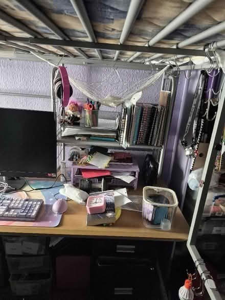 Photo of free Metal high sleeper bed with desk (Hollinswood TF3) #2