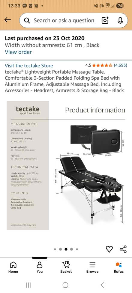 Photo of free Massage Table with reclining back (Wembley HA9) #2