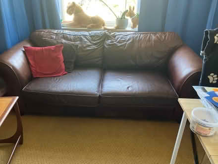 Photo of free 3 seater leather sofa (Bradford BD2) #1