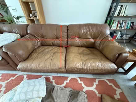 Photo of free 2 large leather sofas (Sudbourne IP12) #2