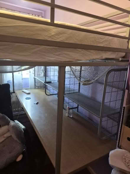 Photo of free Metal high sleeper bed with desk (Hollinswood TF3) #1
