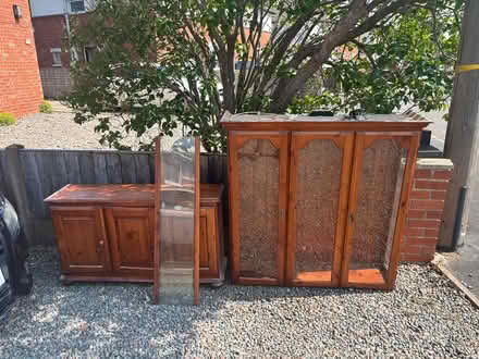 Photo of free Wood and glass cabinet (Gloucester GL4) #1