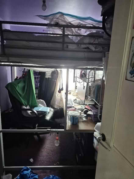 Photo of free Metal high sleeper bed with desk (Hollinswood TF3) #1