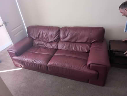 Photo of free 3 seater red leather couch (Gg WN4) #1