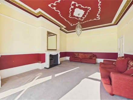 Photo of free Two Large Burgundy Sofas, Large Mirror & Silver Light Fitting (Folkestone CT20) #1
