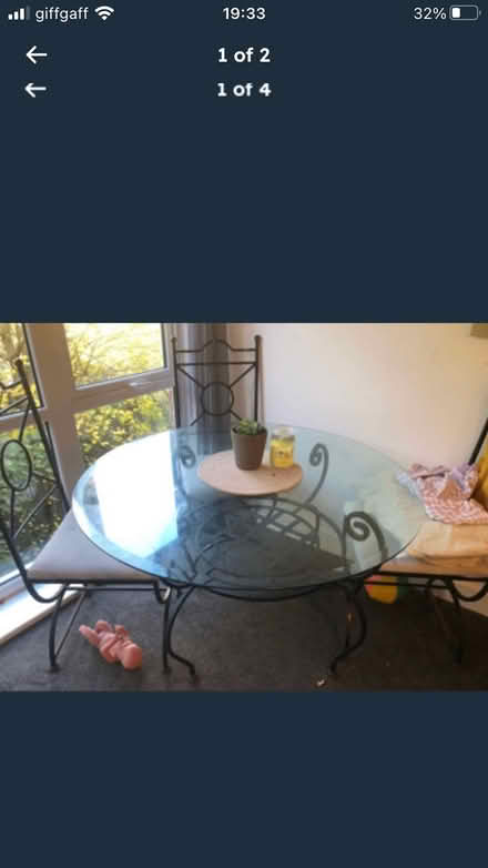 Photo of free Round glass table and 4 chairs (Bootle L30) #1