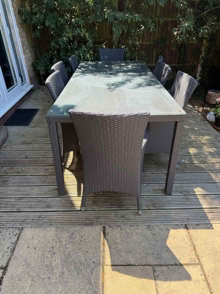 Photo of free Rattan garden dining table 8 seats (Bishops Stortford) #3