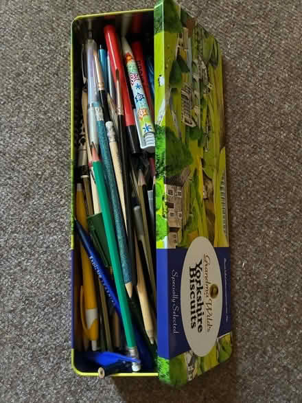 Photo of free Tin of pens pencils crayons etc (Sherrard's Green WR14) #1