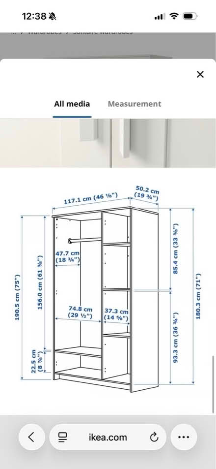 Photo of free IKEA 3 door bimens wardrobe (Woolwich, SE28) #3