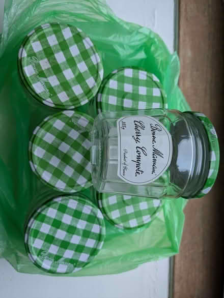 Photo of free 6 Bonne Maman glass jars. (Galashiels TD1) #1