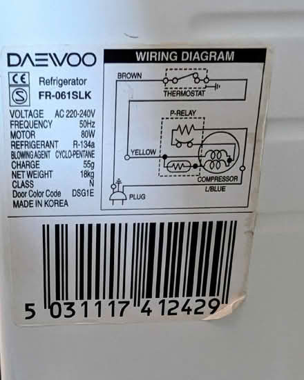 Photo of free Small Daewoo Fridge (Latchford WA4) #3