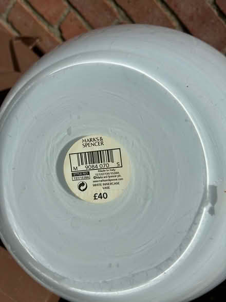 Photo of free White M&S vase (Headington OX3) #2