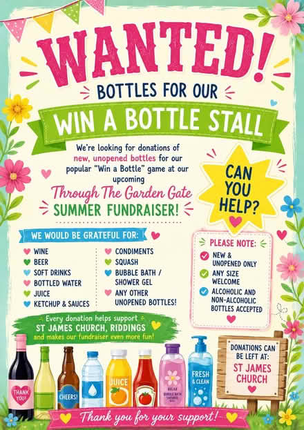 Photo of 🍾 WANTED – Bottles for our ‘Win a Bottle’ Stall (Heanor DE75) #1