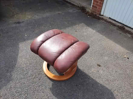 Photo of free Brown leather footstool (Great Hollands RG12) #2