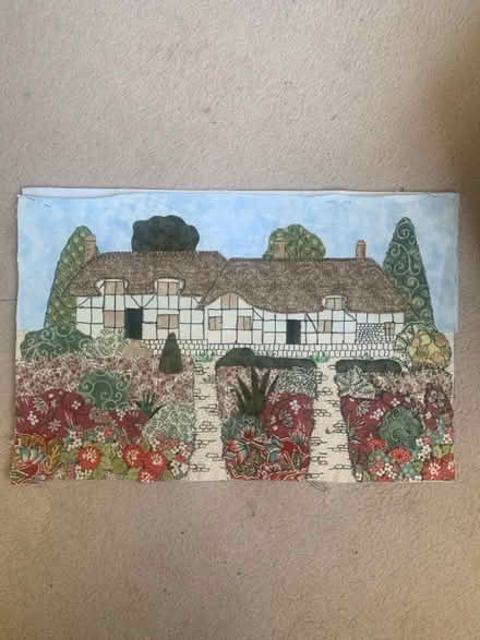 Photo of free Unfinished fabric picture of Anne Hathaway’s cottage (Baslow DE45) #1