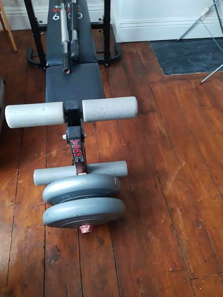 Photo of free Weight Training Bench, Weights And Leather Belt (Esh Winning DH7) #1