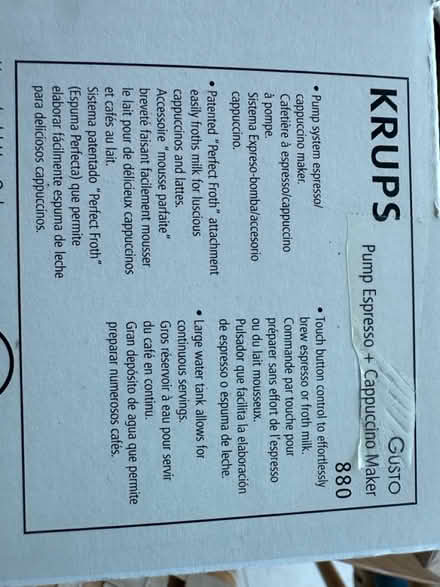 Photo of free Krups Il Primo 880 (Van West (at Sylvia Hotel)) #2