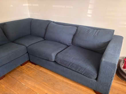 Photo of free Well loved blue corner sofa (Whitton TW2) #3